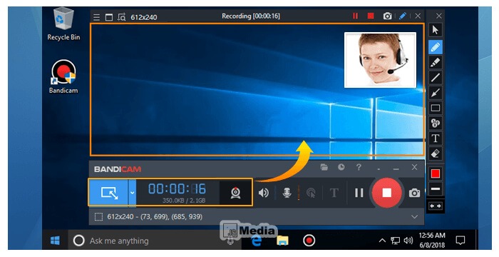 Mengenal Tombol pada Bandicam Screen Recorder