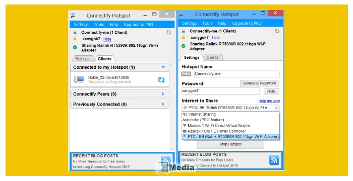 Fitur Utama Connectify Hotspot