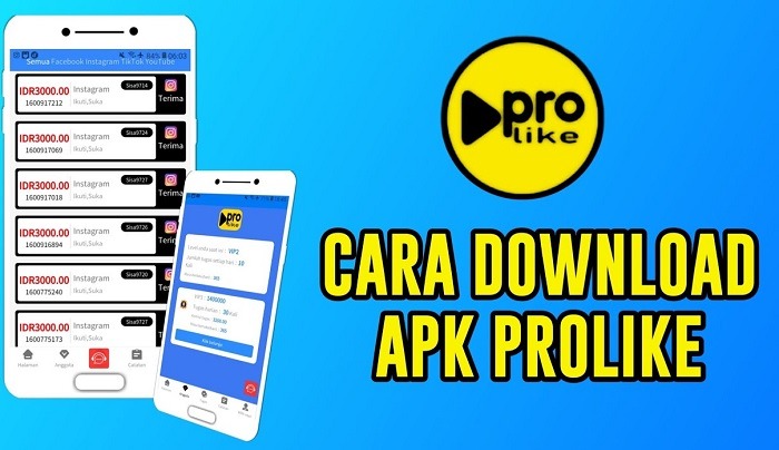 ProLike APK Aplikasi Android Penghasil Uang