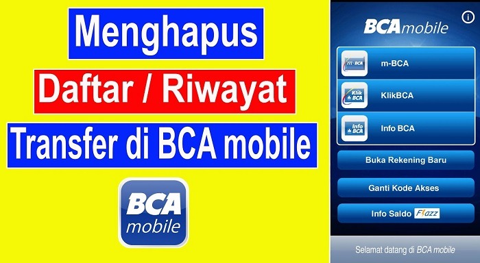 Cara menghapus no rek di m banking bca