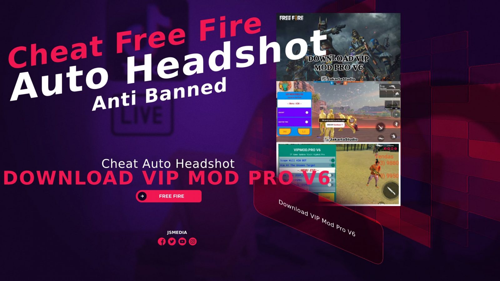 Download VIP Mod Pro V6 Cheat Auto Headshot FF Anti Banned