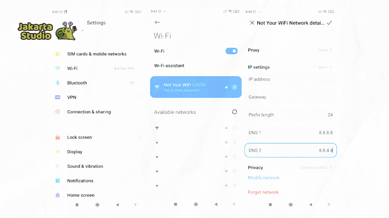 Setting IP pada Wifi