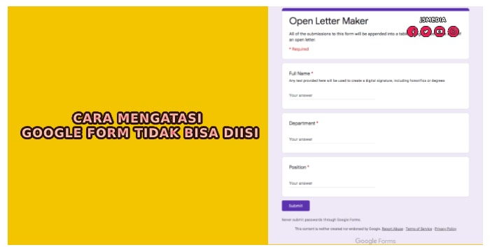 Cara Mengatasi Google Form Tidak Bisa Diisi