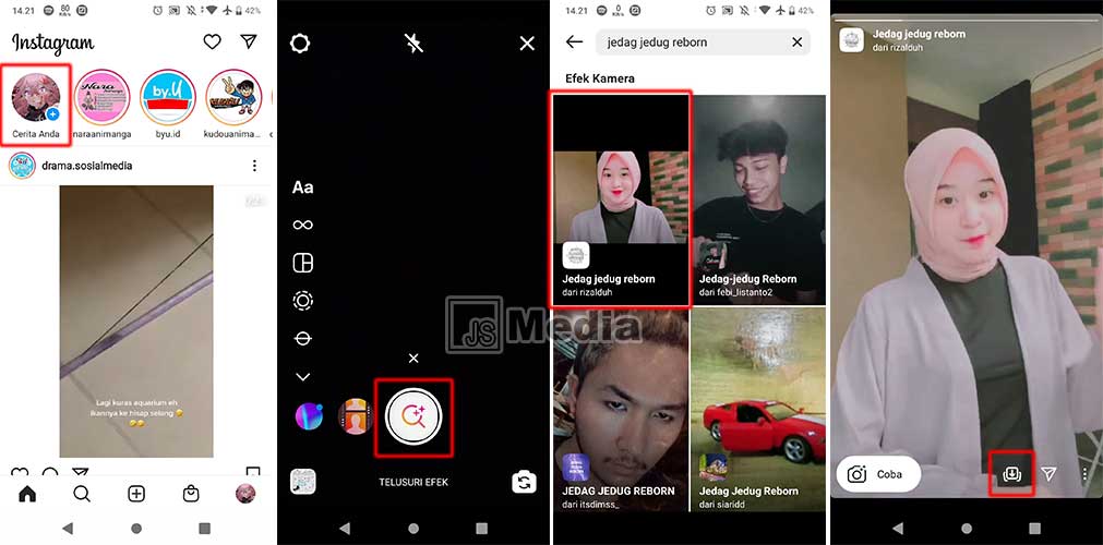 Daftar Nama Filter Jedag Jedug IG dan Cara Mendapatkannya