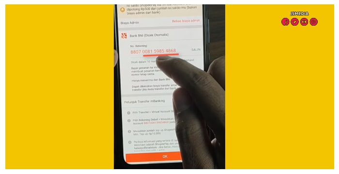 perhatikan nomor rekening pembayaran ShopeePay
