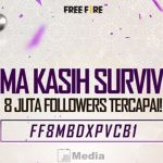 Kode Redeem 8 Juta Followers Garena FF Indonesia