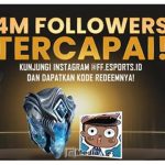 Kode Redeem 4M Followers Terbaru 2021, FFESPORTSF2A Works 100%