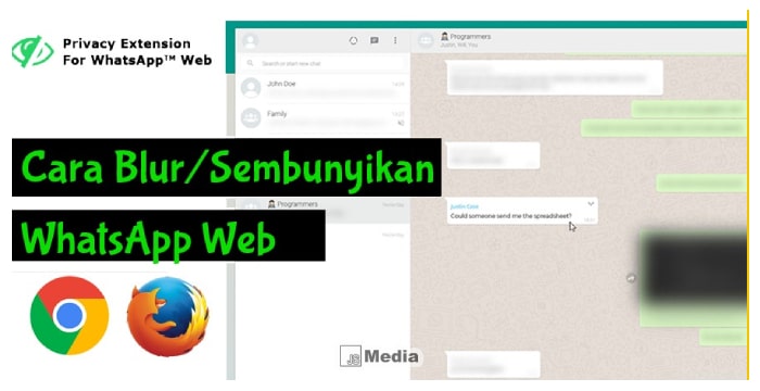 Cara Blur Chat WhatsApp Web di Browser Google dan Mozilla Terlengkap