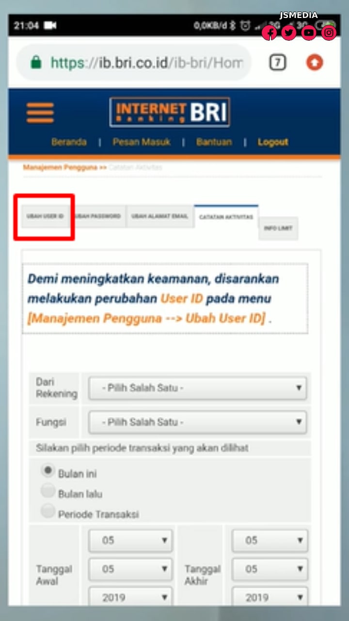 Ubah User ID