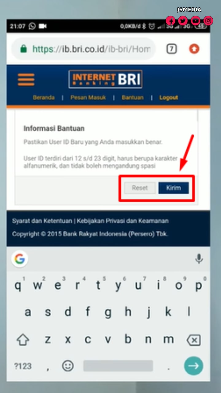 klik Kirim