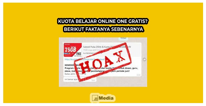 Kuota Belajar Online One Gratis 75 GB? Berikut Faktanya Sebenarnya