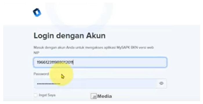 Masukkan NIP dan Password