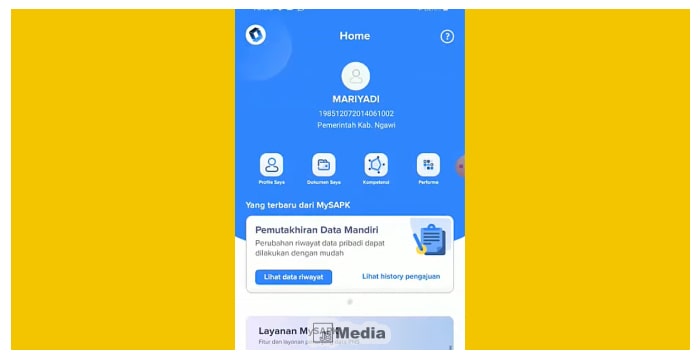 anda telah berhasil masuk ke dashboard My SAPK BKN