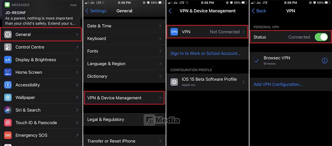 Cara Aktifkan VPN iPhone