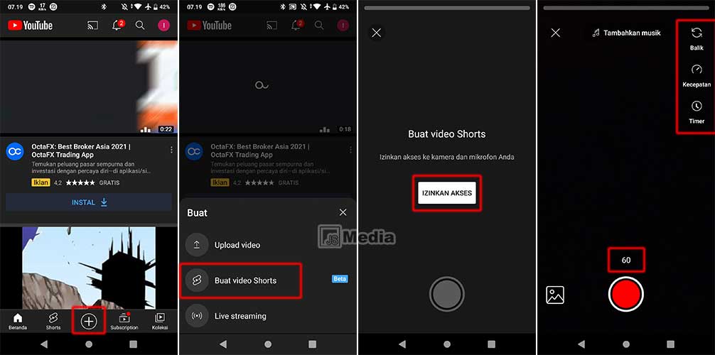 Cara Membuat Video Youtube Shorts