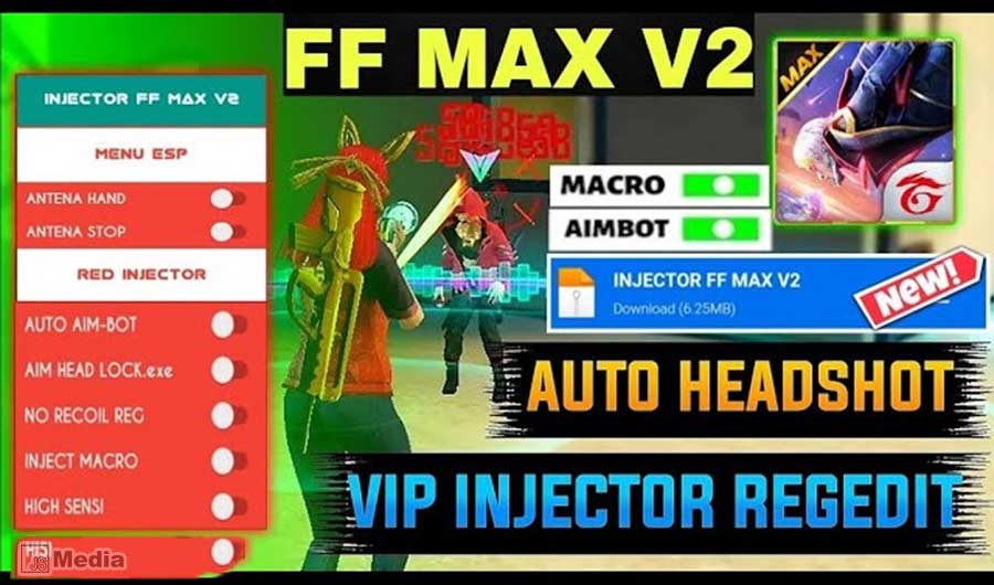 Download Injector FF Max V2 APK Terbaru, Auto Headshot Anti Banned