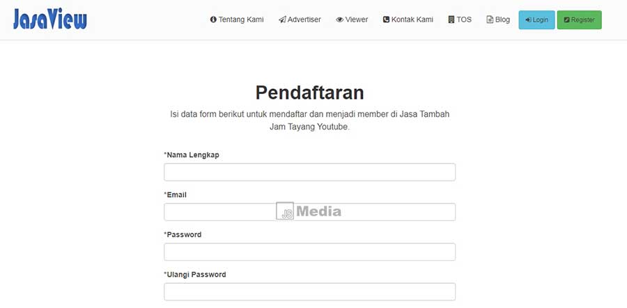 Cara Daftar Akun di Jasa View