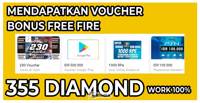 Cara Mendapatkan Voucher Bonus Free Fire 355 Diamond, Work 100%