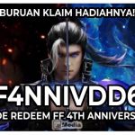 ff4nnivdd63b : Kode Redeem FF 4th Anniversary, Buruan Klaim Hadiahnya!