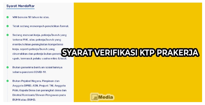 Syarat Verifikasi KTP Prakerja