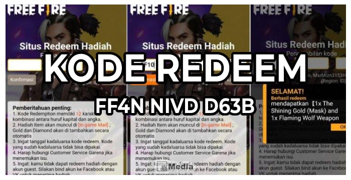 Kode Redeem ff4n nivd d63b