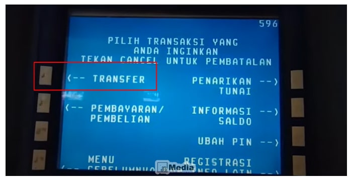 pilih menu Transfer