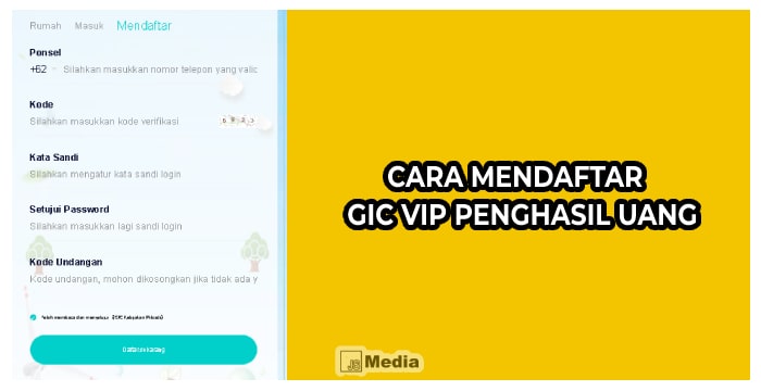 Cara Mendaftar Aplikasi GIC VIP Penghasil Uang