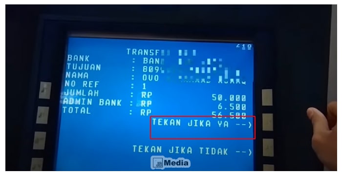 muncul detail transaksinya "Tekan Jika Ya"