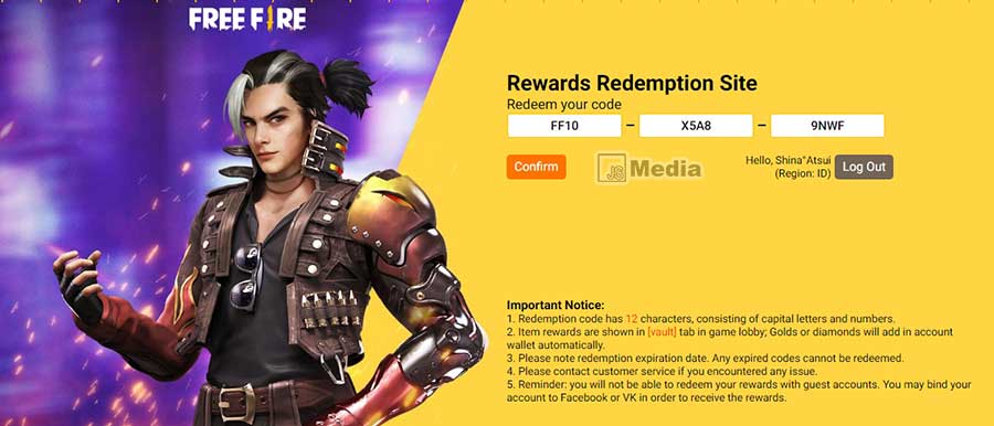 Kode Redeem Free Fire Max Terbaru