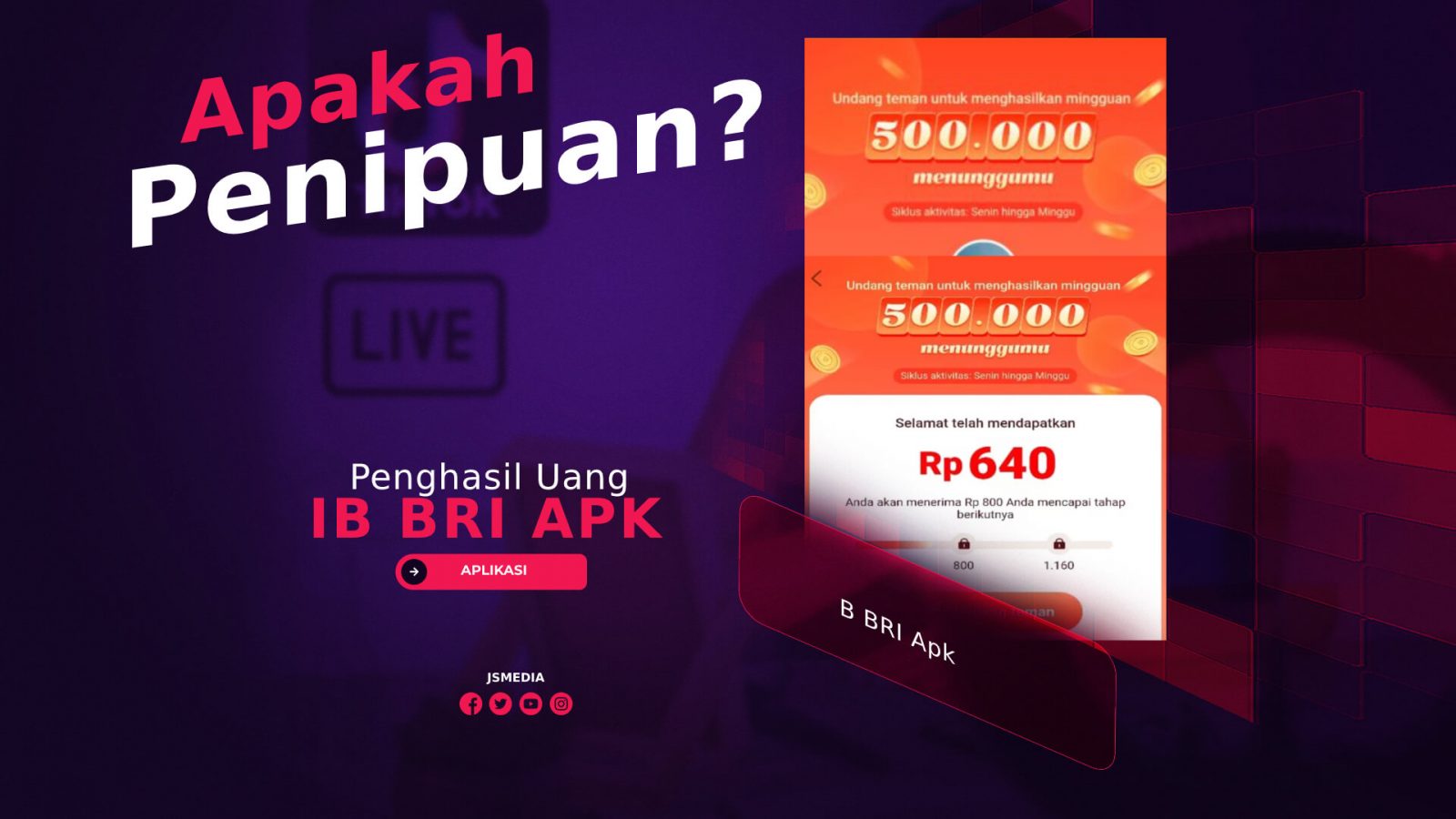 IB BRI Apk Penghasil Uang, Apakah Penipuan?