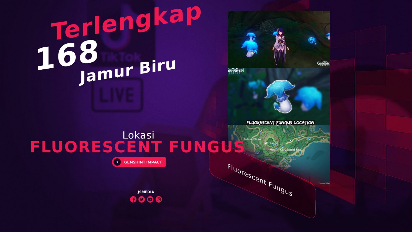 Lokasi 168 Jamur Biru Fluorescent Fungus Genshin Impact 2.2