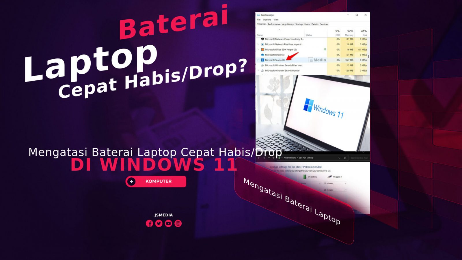 Cara Mengatasi Baterai Laptop Cepat Habis/Drop di Windows 11
