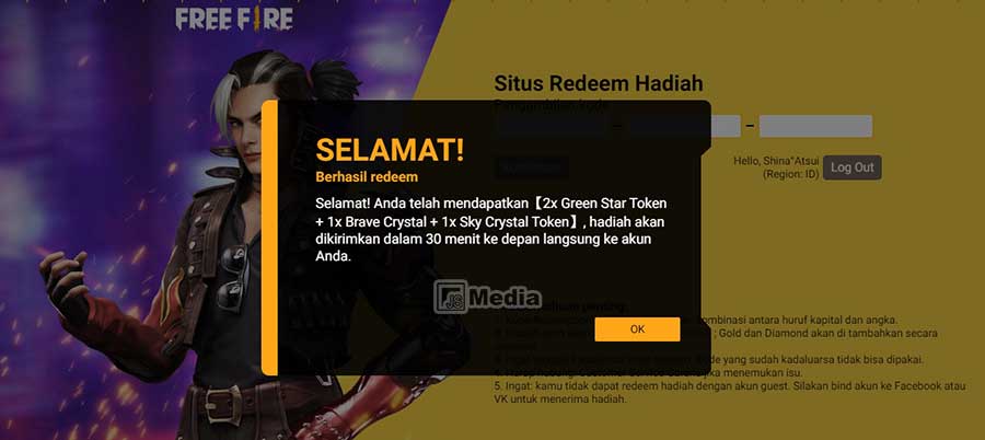 Kode redeem FF terbaru