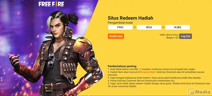 Kode redeem FF terbaru