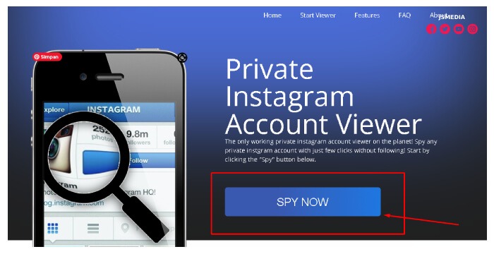klik pada tombol “Spy Now”