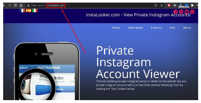 Lakukan akses ke website instalooker
