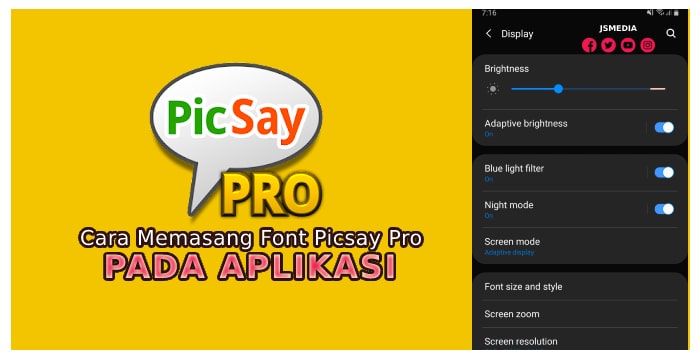 Cara Memasang Font Picsay Pro pada Aplikasi