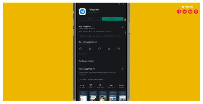 menikmati versi terbaru dari aplikasi Telegram