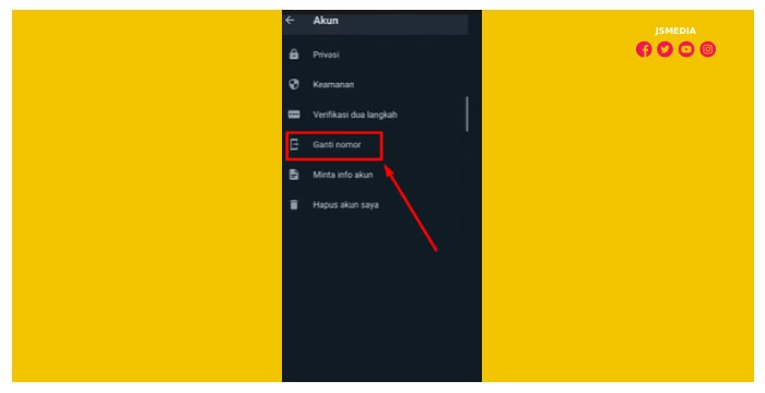 pilih “Ganti Nomor Telepon”