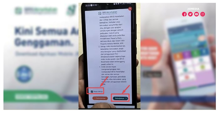 Centang "Saya setuju" > Klik selanjutnya 
