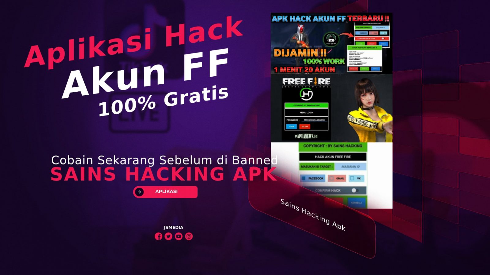 Sains Hacking Apk: Aplikasi Hack FF Terbaru 100% Gratis