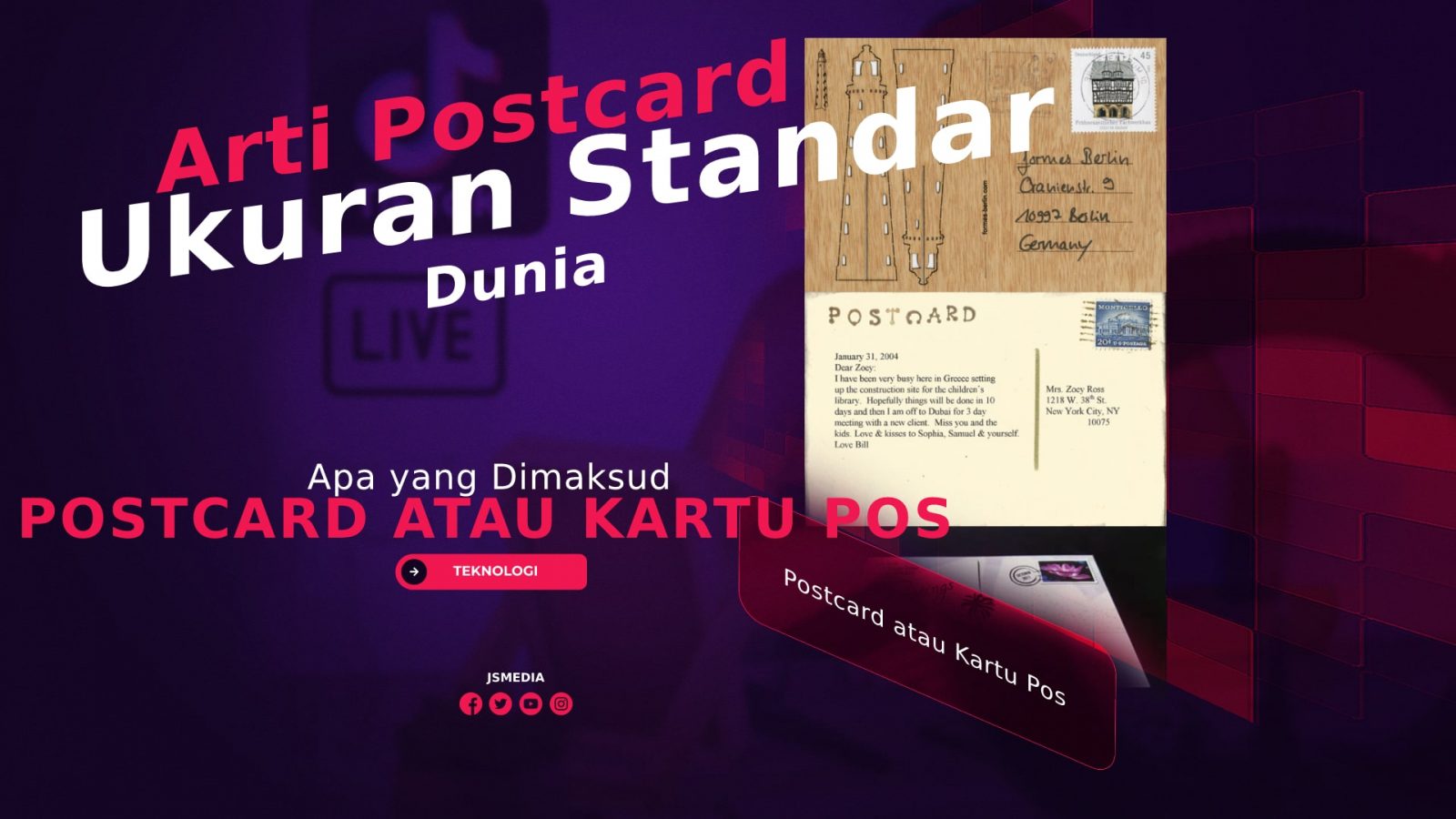 Postcard atau Kartu Pos : Arti Postcard, Macam Ukuran Standar di Dunia