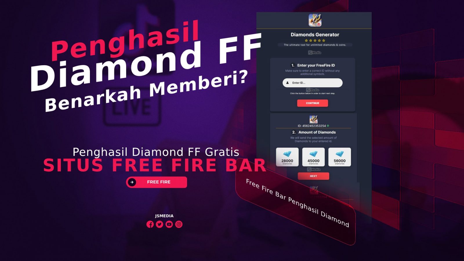 Situs Free Fire Bar Penghasil Diamond FF Gratis, Benarkah Memberi?