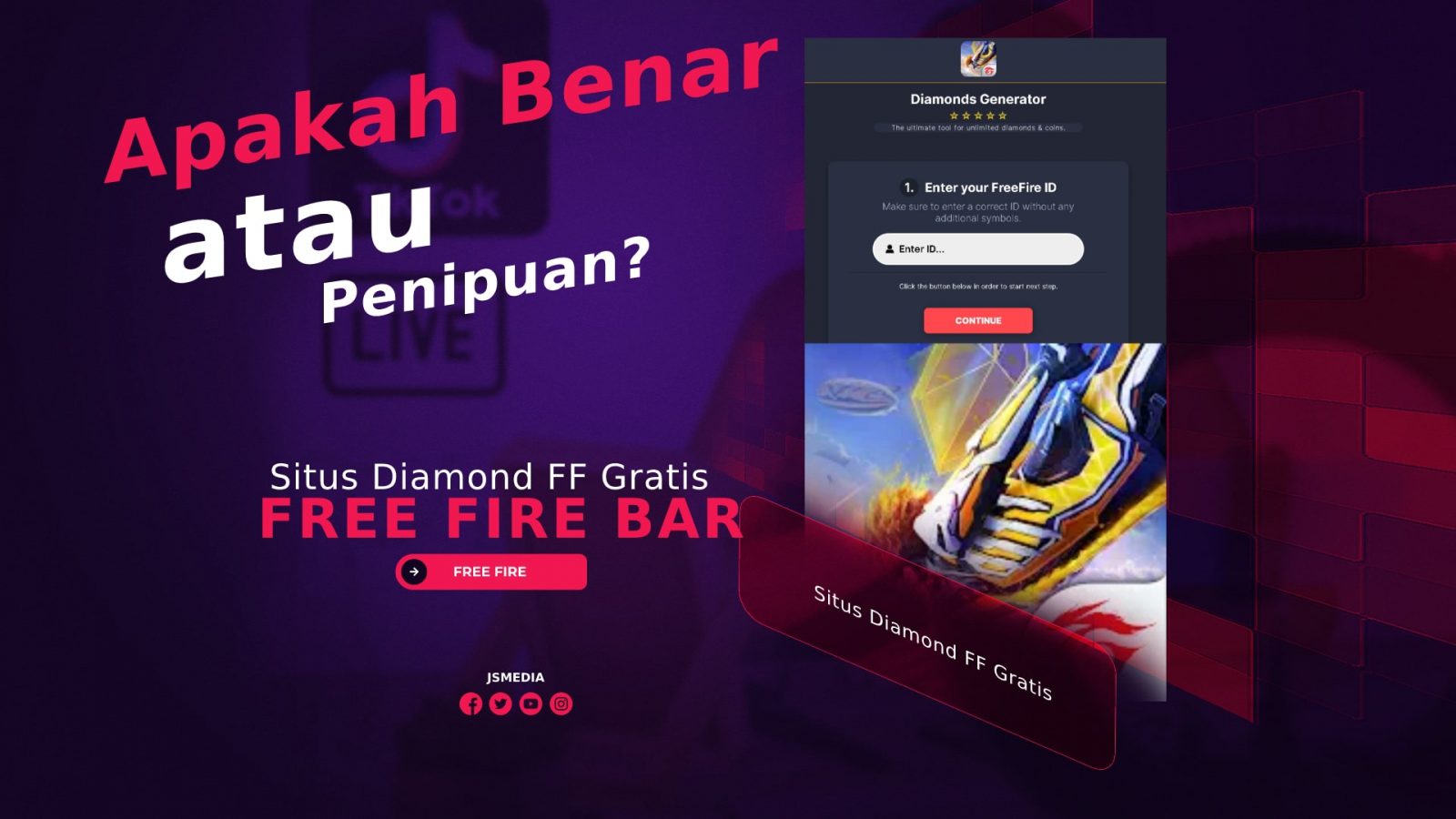 Free Fire Bar Situs Diamond FF Gratis, Apakah Benar atau Penipuan?