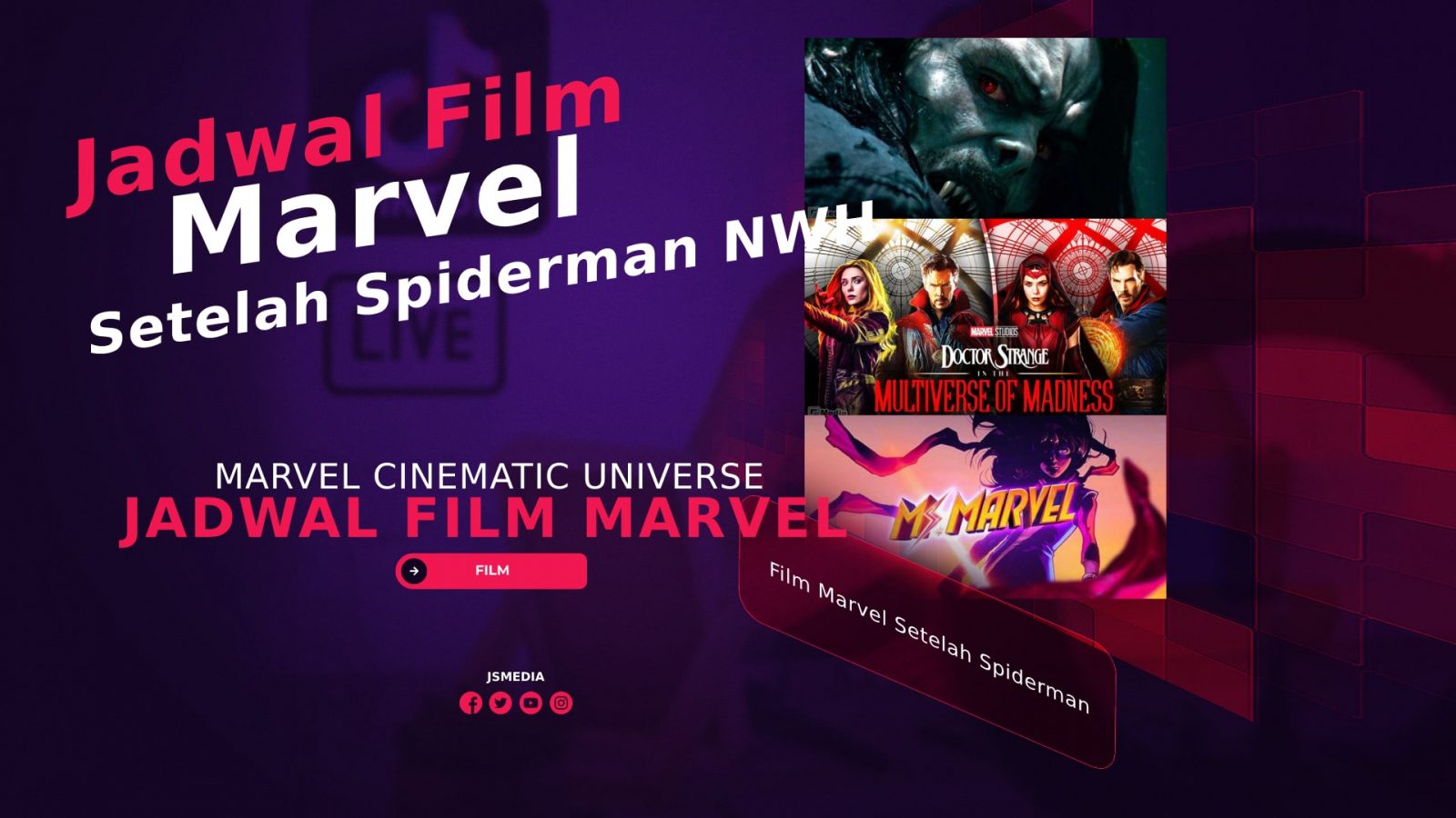Jadwal Film Marvel Setelah Spiderman : No Way Home