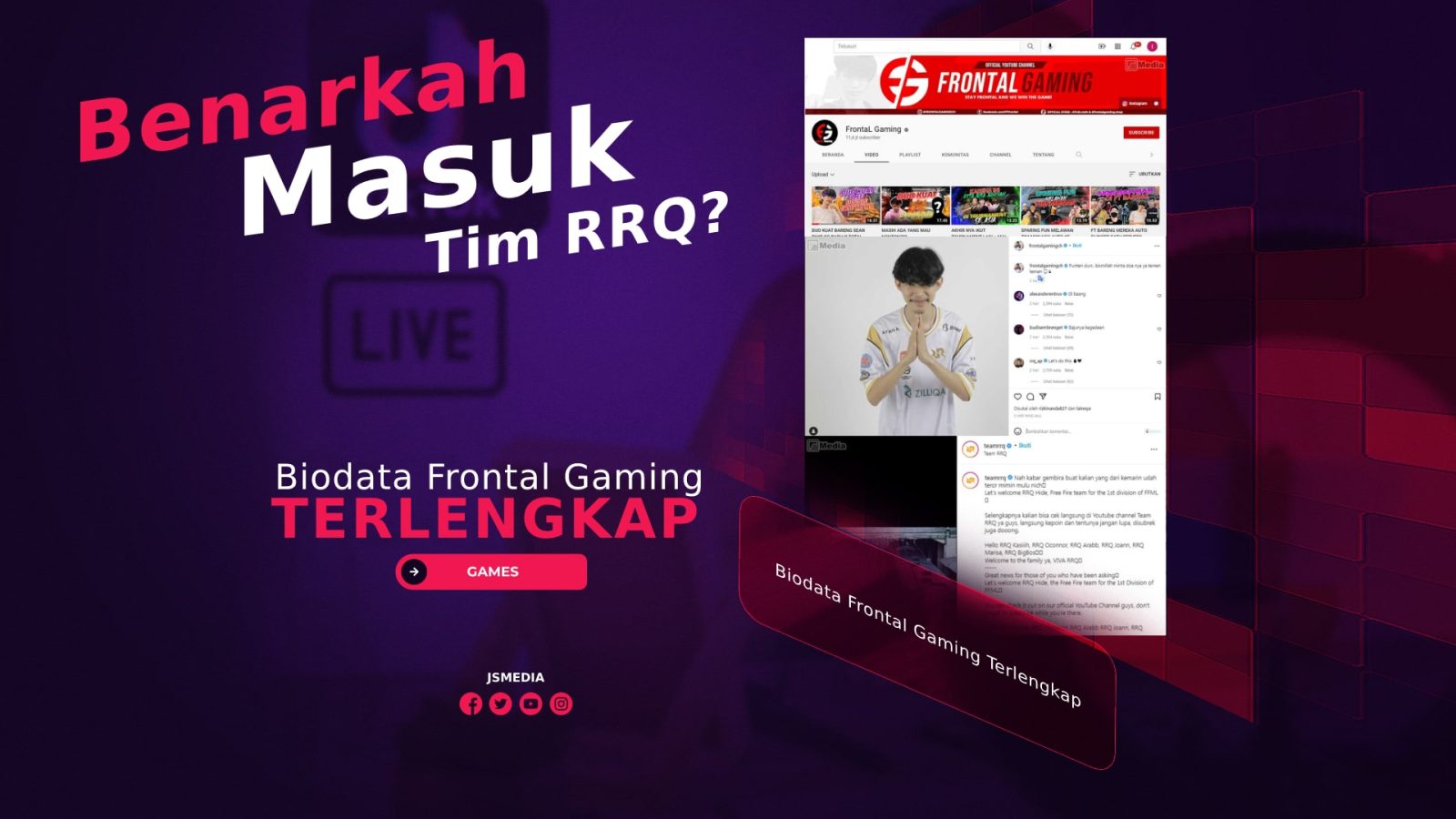 Biodata Frontal Gaming Terlengkap, Benarkah Masuk Tim RRQ?