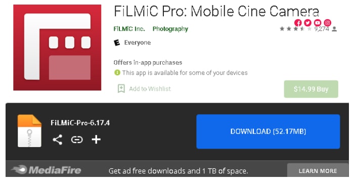 Download Aplikasi Filmic Pro Mod