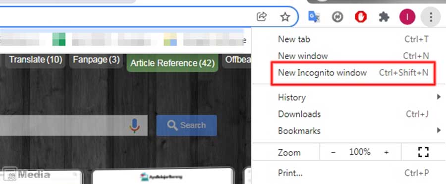 Fungsi Incognito Mode