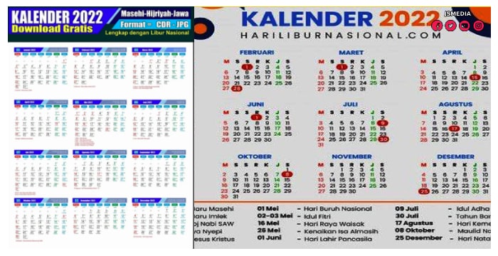 Foto kalender 2022 lengkap