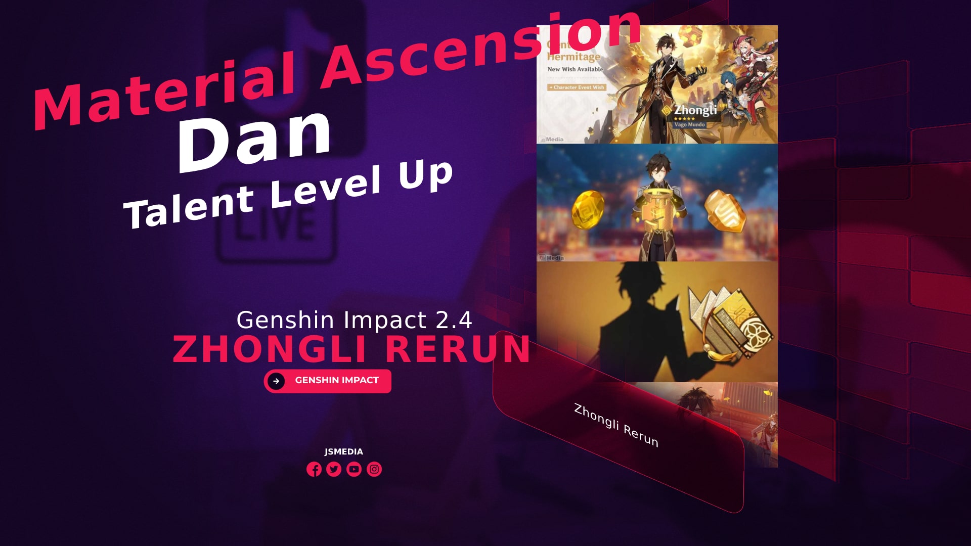 Zhongli Rerun Genshin Impact 2.4 Material Ascension dan Talent Level Up